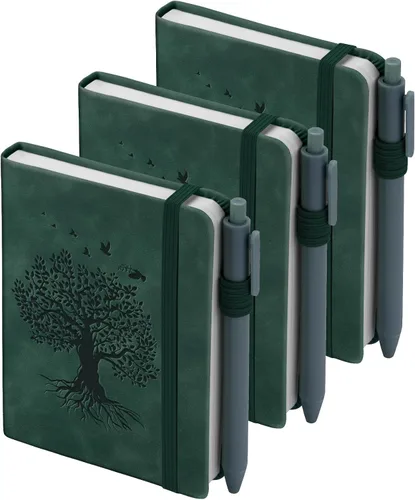 Miniatura 14 de 3 paquetes de cuadernos de bolsillo para diario, A6 pequeño, total 360 páginas, cuadernos para tomar notas, diarios para escritura, mini blocs