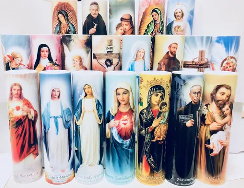 Miniatura 6 de Señora de los milagros, vela LED sin llama de oración devocional