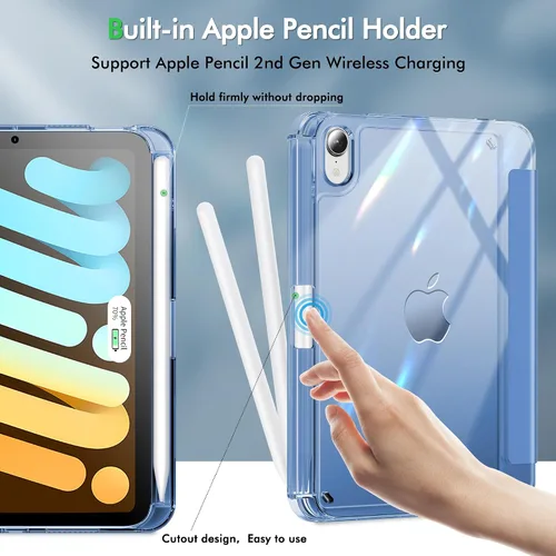 Miniatura 5 de INFILAND Funda para iPad mini 7, iPad mini 7ª (A17 Pro)/6ª generación de 8.3 pulgadas 2024/2021, parte trasera transparente y funda protectora