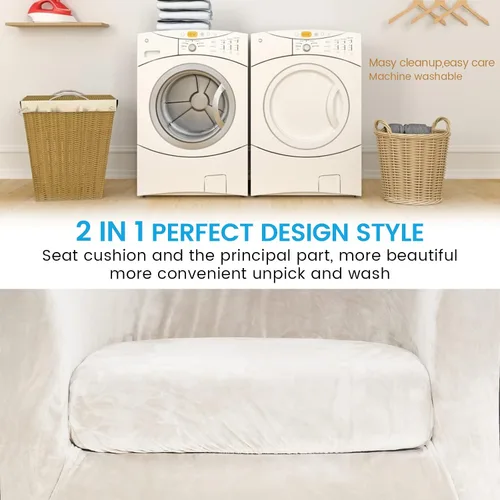 Miniatura 3 de Funda de terciopelo para silla de club, fundas para sillón de sala de estar, funda elástica para sofá de bañera, fundas redondas para sillón de sala