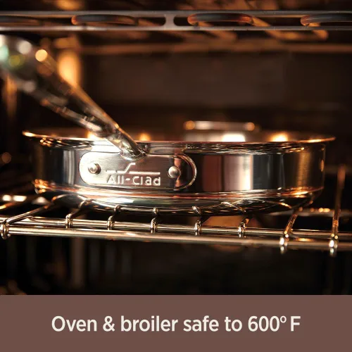 Miniatura 8 de All-Clad Copper Core 5-Ply Stainless Steel Fry Pan 12 Inch Induction Oven Broiler Safe 600F Pots and Pans, Cookware Silver