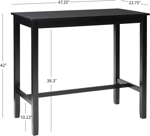 Miniatura 3 de Linon Claridge - Mesa de bar negra de 36 pulgadas de altura