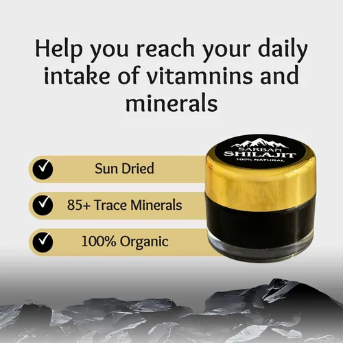 Miniatura 7 de Shilajit para hombres y mujeres – 60 porciones de resina Shilajit orgánica seca al sol orgánica y pura del Himalaya con ácido fúlvico y más de 85