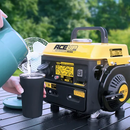Miniatura 4 de Aceup Energy - Generador a gasolina de 1000 W, pequeño, portátil, para campamento, ultraligero, cumple con las normativas de la EPA y la CARB