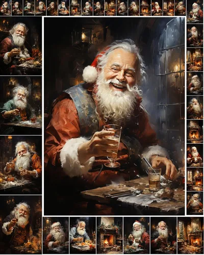 Miniatura 22 de Decoupage - Paquete de papel (35 hojas de 6 x 8 pulgadas), aldeas victorianas frías de invierno y cielos nocturnos increíbles, Navidad, FLONZ