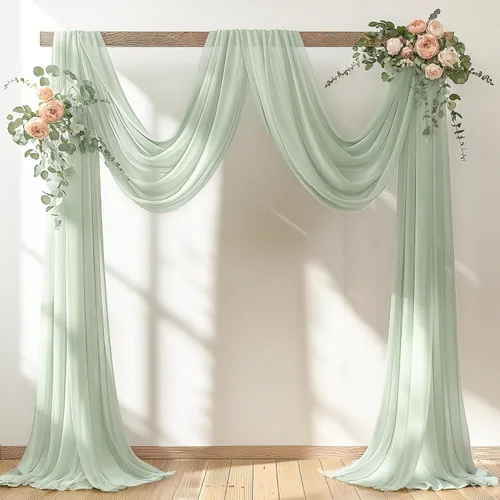 Miniatura 30 de Tela Negra para Drapeado de Arco de Boda 1 Panel 30'' x 20 Pies Cortinas Negras Tela Transparente Telón de Fondo Telas para Drapeado de Arco