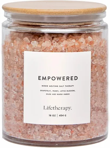 Lifetherapy Remojar sal del Himalaya y del Mar Muerto - Empoderado | Fórmula limpia y amante de la piel | Hidratante vegana y sin gluten | Vitaminas