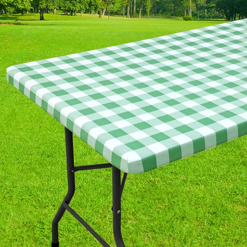 Miniatura 59 de Smiry Mantel cuadrado de pícnic, manteles de vinilo elásticos impermeables, fundas de mesa de lana cuadriculada con parte trasera de franela