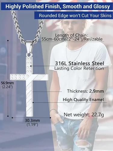 Miniatura 3 de PROSTEEL Collar con etiqueta de perro de la bandera estadounidense, dije de bandera nacional de Estados Unidos, collar patriótico chapado en acero
