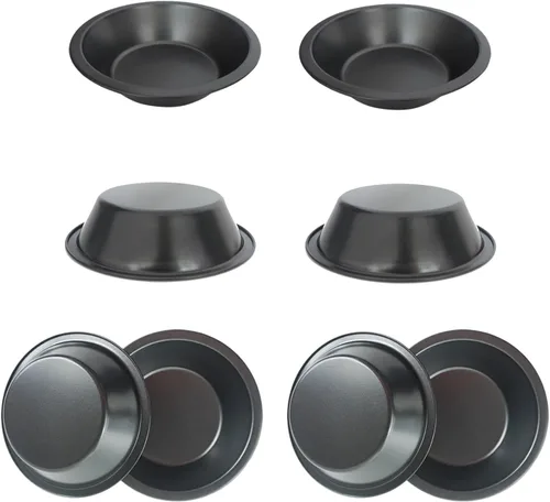 Paquete de 8 mini moldes para tartas de 5 pulgadas, pequeños moldes redondos de metal, acero al carbono antiadherente, bandeja para hornear, para