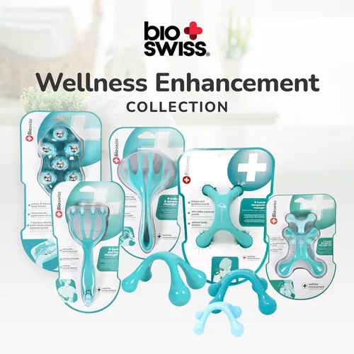 Miniatura 7 de BioSwiss Masajeador Manual de Cuerpo Completo Portátil, Herramienta de Masaje de 4 Patas de Punto de Presión para Espalda, Cuello y Hombro