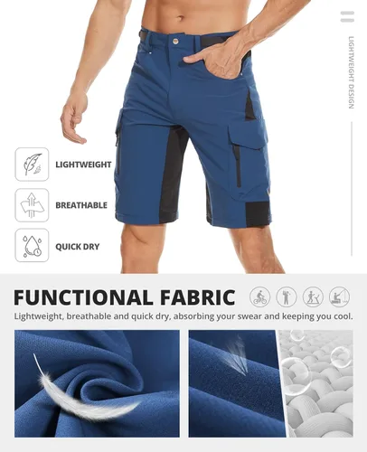 Miniatura 5 de Cycorld Pantalones cortos de ciclismo de montaña para hombre, ciclismo, senderismo, carga, pantalones cortos al aire libre