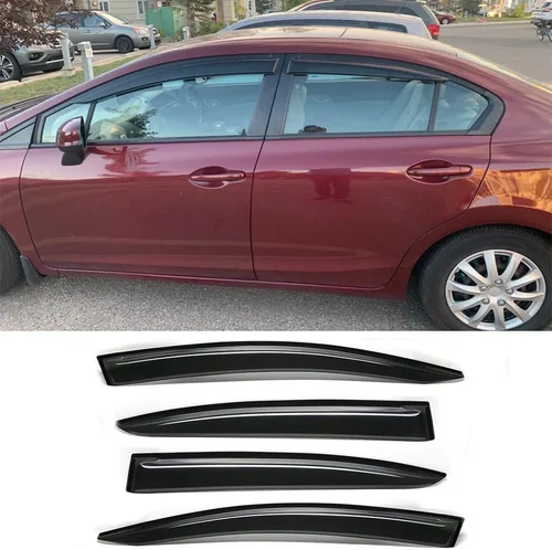 Miniatura 13 de 94944 Viseras laterales para ventana lateral deflector de ventilación para Honda Civic Sedan 2006-2011, 4 piezas de protección exterior