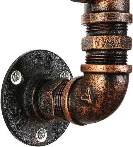 Miniatura 4 de LITFAD Aplique de pared industrial vintage de 47 pulgadas, multiluces, lámpara de pared con 8 luces y tubo de agua, estilo barra de agua, lámpara