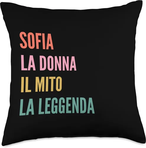 Miniatura 4 de Disegni Di Nomi Italiani Divertenti Per Sofia Funny Italian First Name Design-Sofia Throw Pillow, 16x16, Multicolor