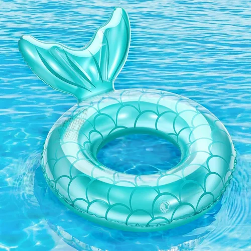 MoKo Anillo de natación inflable, lindo flotador de piscina, decoración de tubo, tubos de natación, piscina al aire libre, playa, flotadores de Azul