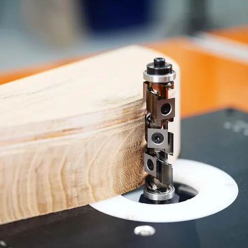 Miniatura 4 de SpeTool Broca de enrutador de carburo en espiral con vástago de 1/2 pulgada, 7 piezas de insertos de carburo reemplazables, patrón de doble