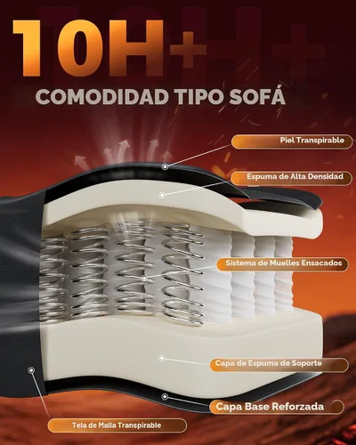 Miniatura 5 de GTPLAYER Silla para videojuegos, silla de oficina para computadora con cojín de resorte de bolsillo, reposabrazos de conexión, cómoda silla
