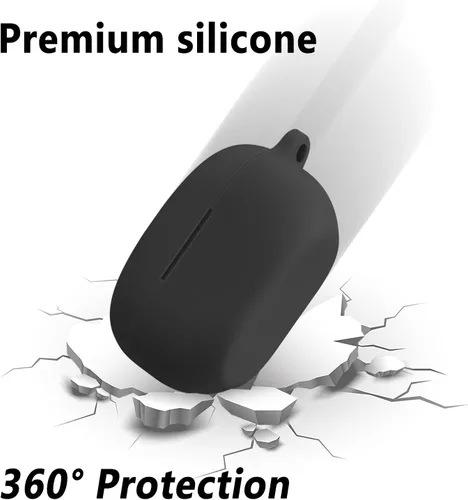 Miniatura 3 de Geiomoo Funda de silicona para Sony WF-1000XM5, funda protectora con mosquetón (negro)