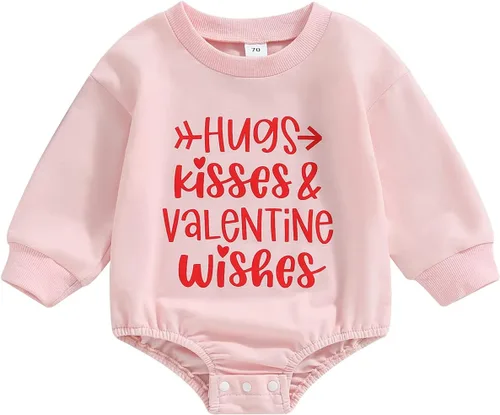 Miniatura 22 de Enterizo de manga larga con estampado de letras para bebés, niñas y niños