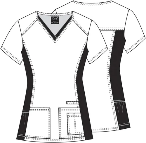 Miniatura 7 de Cherokee iFlex Women Scrubs Top V-Neck Knit Panel CK636