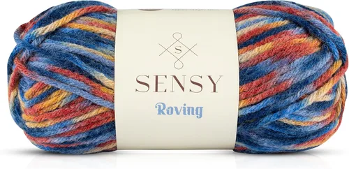 Miniatura 16 de Sensy Roving - Ovillo de lana multicolor, 3.5 onzas, 132 yardas, calibre 5, voluminoso (otoño)
