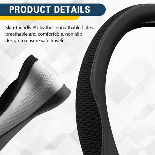 Miniatura 4 de Funda para Volante de Auto, Accesorios para Volante, Funda Universal de 15 Pulgadas de Microfibra Transpirable LCE de Seda, Protector Universal