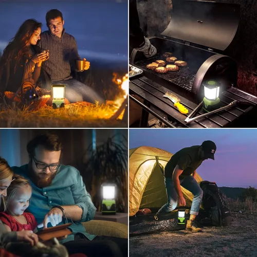 Miniatura 7 de LE Luz LED portátil de 1000 LM, atenuable, linterna para acampar de 4 modos, resistente al agua, lámpara que funciona a batería para el hogar