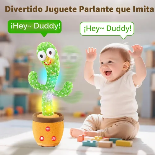 Miniatura 7 de SANJOIN Juguete de Cactus para Bebé que Habla, Baila y Canta con Volumen Ajustable, para Niña de 1 Año, Juguetes Infantiles para 0-6, 6-12 Meses