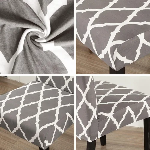 Miniatura 7 de JQinHome Juego de 8 fundas para sillas de comedor, fundas de alta elasticidad extraíbles y lavables, fundas protectoras de asiento para silla