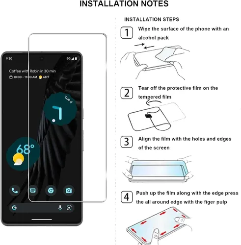 Miniatura 7 de Protector de pantalla de vidrio templado para Google Pixel 7 5G, transparente HD, dureza 9H, antiarañazos, compatible con Google Pixel 7 5G