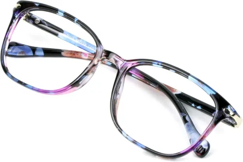 Lentes con bloqueo de luz azul, antifatiga, antirreflejo, adecuados para lectura, computadora, televisión, elegante montura cuadrada, unisex rosado