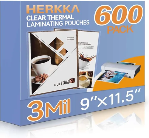 Miniatura 9 de HERKKA Paquete de 200 hojas de laminación, capacidad para hojas de 8.5 x 11 pulgadas, bolsas de laminación térmica transparentes de 3 mil, 9 x 11.5