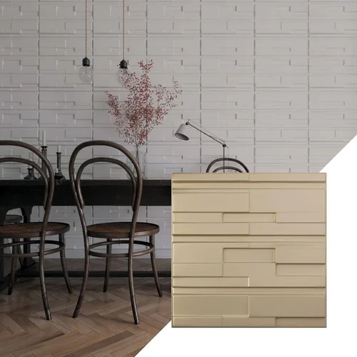 Miniatura 29 de Ekena Millwork 19 5/8 pulgadas de ancho x 19 5/8 pulgadas de alto, ladrillo desplazado EnduraWall decorativo 3D, cobre envejecido