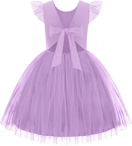 Miniatura 22 de Arshiner Vestido tutú de verano para niñas pequeñas, de tul sin espalda, para fiesta, cumpleaños, vestidos de algodón, 2-6 años