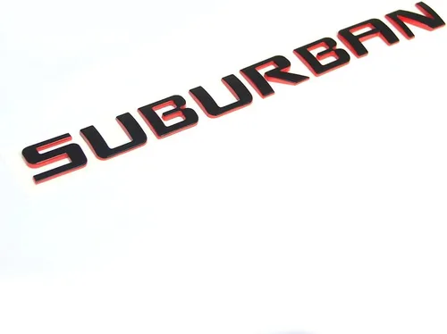 Miniatura 3 de Yoaoo Paquete de 2 insignias de placa de identificación de línea roja suburbana OEM 3D compatible con Suburban Original Redline