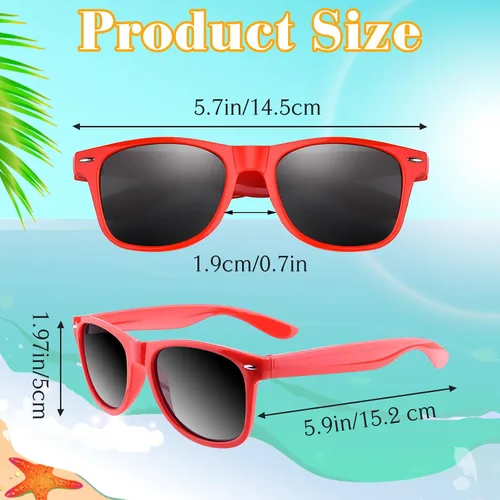 Miniatura 8 de ASTARON Paquete de 12 lentes de sol de fiesta de neón a granel para playa, boda, fiesta, piscina, suministros de fiesta