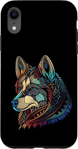Miniatura 8 de iPhone 12/12 Pro Floral Flower Cute Dog Face Head Colorful Mandala - Funda Husky