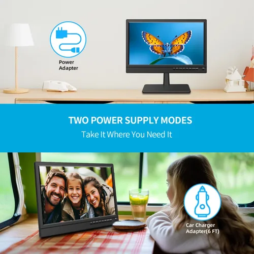 Miniatura 8 de Feihe TV de cocina pequeña de 14 pulgadas: sintonizador digital ATSC, puertos HDMI/USB/TF/auriculares, control remoto para cocina/dormitorio/RV