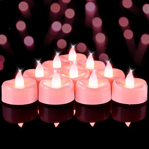 Miniatura 10 de BEICHI - Velas sin llama, paquete de 12/24/50/100/150 luces de té que funcionan con batería, velas votivas LED sin parpadeo para Halloween, Navidad