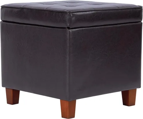 Miniatura 41 de Homepop Decoración del hogar K7342-F2067 Otomana clásica cuadrada de almacenamiento con tapa desmontable Otomana con almacenamiento para sala