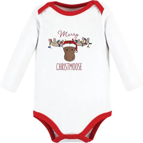 Miniatura 73 de Hudson Baby Body unisex de algodón de manga larga para bebé, leopardo rosa rojo