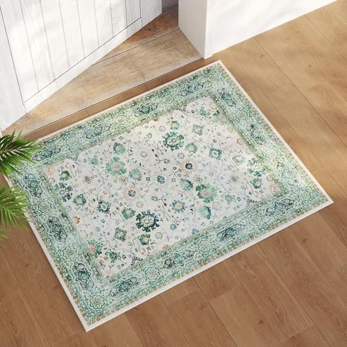 Miniatura 82 de Rugcomf Alfombra de pasillo de 2 x 6 pies, lavable, bohemio, suave, antideslizante, no desprende pelusa, lana sintética, estilo vintage para cocina
