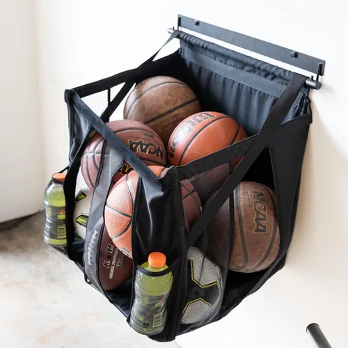 Miniatura 4 de StoreYourBoard Soporte de pared de baloncesto, estante para pelotas deportivas, almacenamiento de pelotas de 20 x 18 x 22 pulgadas para 50 libras
