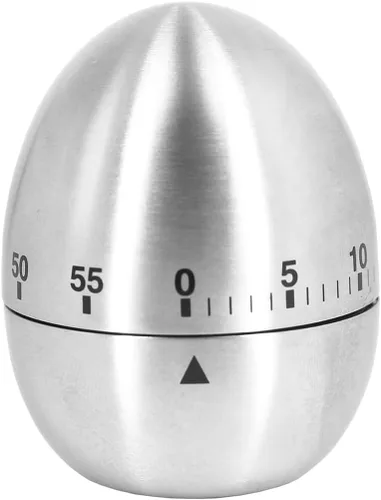 Temporizadores de cocina de huevo, temporizador mecánico giratorio de acero inoxidable de 60 minutos para cocina, trabajo, aprendizaje