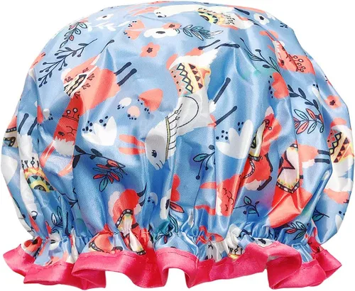 Miniatura 10 de allydrew Gorros de ducha impermeables reutilizables para cabello largo, cerezas