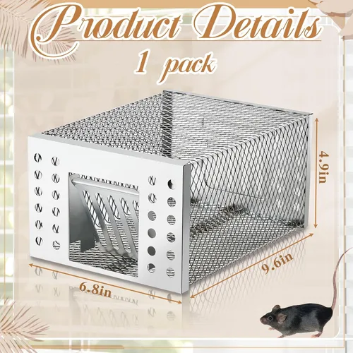 Miniatura 2 de 1 trampa humana para ratas, trampa de ardilla viva para interiores y exteriores, pequeños roedores, ratones, ratones, ratones, hámsters, ardilla