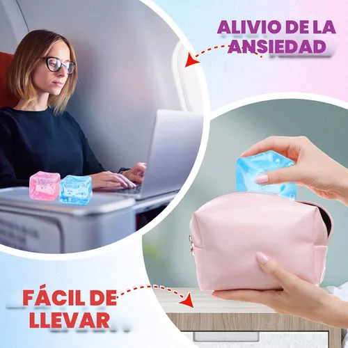 Miniatura 6 de Chridark Cubo de Hielo Juguete Fidget para Todas las Edades: Pack de 2 Juguetes Sensoriales Squishy Fidget, Bolas de Estrés Cuadradas, Premios