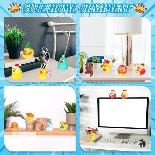 Miniatura 7 de 24 mini patos de goma a granel, perfectos para esconder cruceros, decoraciones de fiesta de cumpleaños y bonitos juguetes de baño para niños