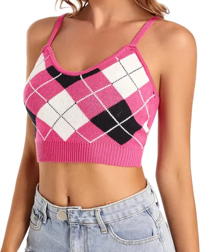 Miniatura 3 de Camiseta corta para mujer, bonita camiseta sin mangas con cuello halter, acanalado, sexy, corsé para adolescentes y niñas